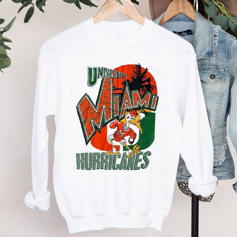 Vintage 80s University Of Miami Hurricanes College Varsity Unisex  Sweatshirt