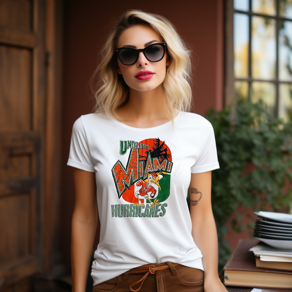 Vintage 80s University Of Miami Hurricanes College Varsity Unisex T Shirt