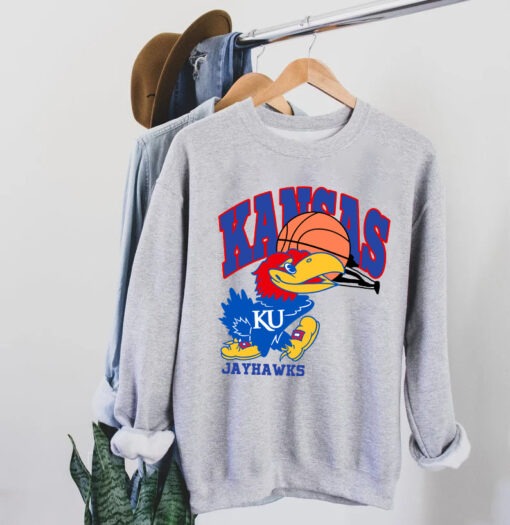 Vintage 90s Kansas Jayhawks University Basketball Unisex Sweatshirt