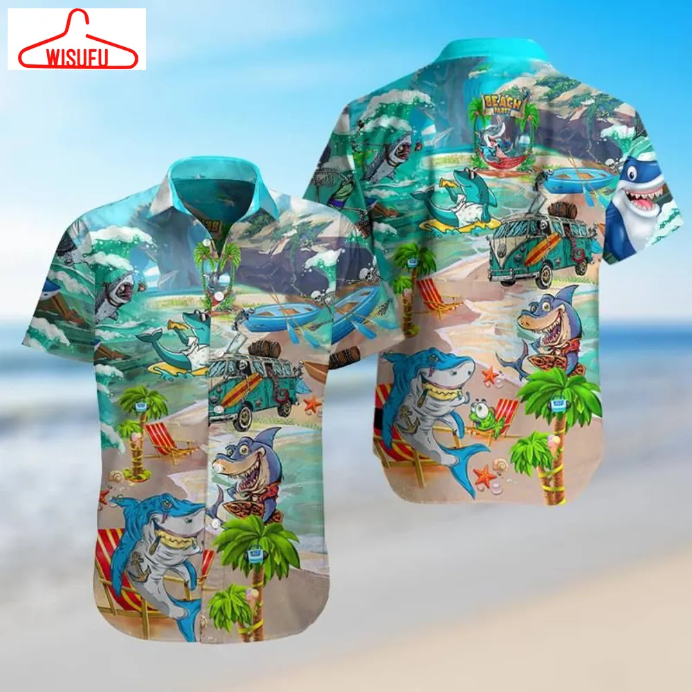 Vintage Beach Party Shirt Collar Hawaiian Shirt, New Hawaiian Holiday Outfits, New Fashion Gifts