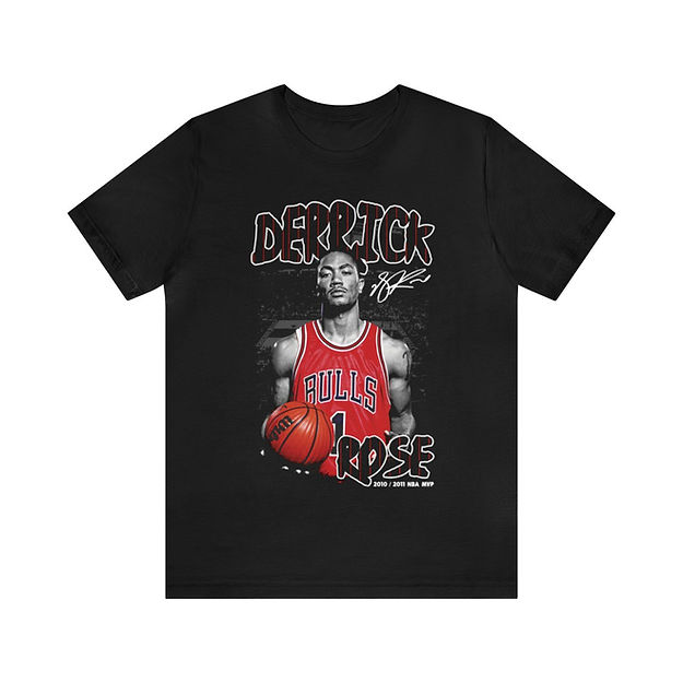 Vintage Bootleg Basketball 90s Style DERRICK ROSE Unisex Jersey Short Sleeve Tee