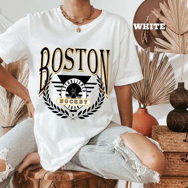 Vintage Boston Hockey Shirt, Retro Style Boston Hockey Unisex T Shirt