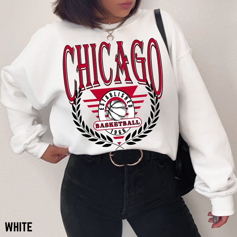 Vintage Chicago Basketball Sweatshirt, Retro Chicago Basketball Unisex Sweatshirt