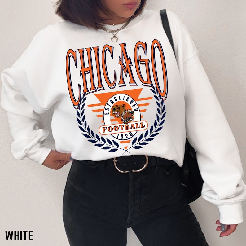 Vintage Chicago Football Sweatshirt, Retro Chicago Crewneck, Chicago Illinois Unisex Sweatshirt