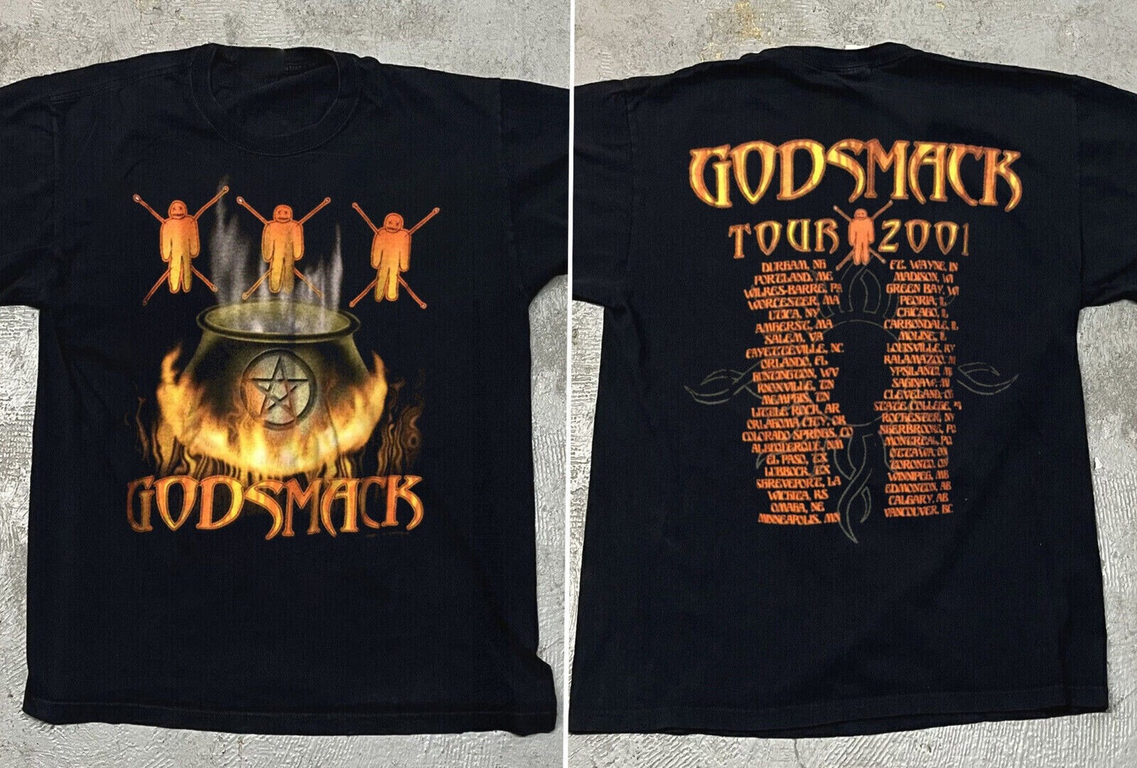 Vintage Godsmack Tour 2001 T-Shirt,Reprint Shirt,Shirt for Fan