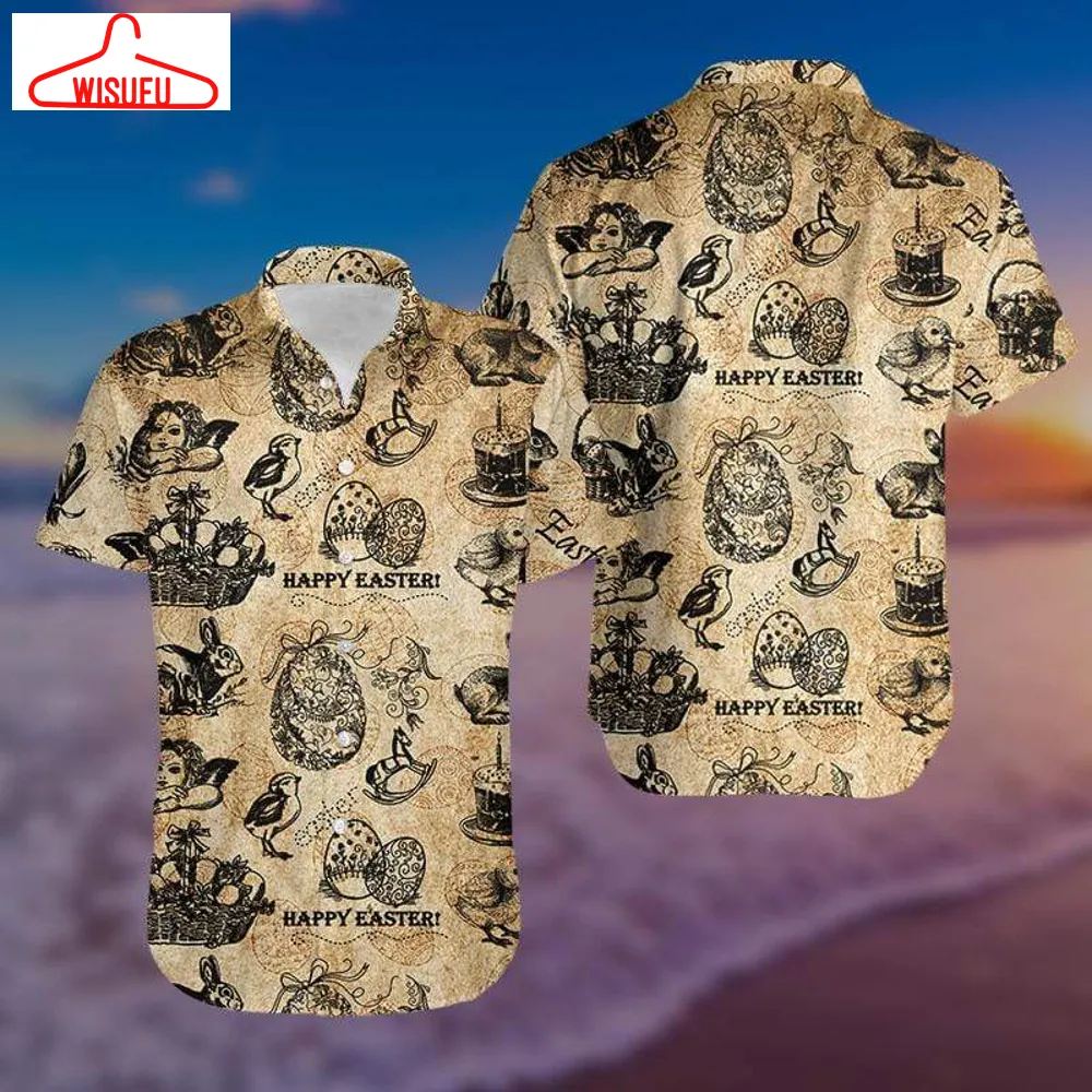 Vintage Happy Easter Hawaiian Shirt - For Men & Women - New Winter Fashion Shirt Gift For Family, New Fashion Gifts