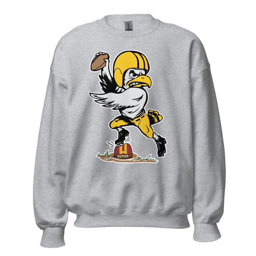 Vintage Iowa vs Minnesota Football Rivalry Crew Neck Sweatshirt-Sport Grey