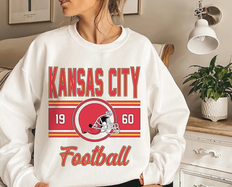 Vintage Kansas City Football Sweatshirt, Classic Style Kansas City Football Unisex Sweatshirt