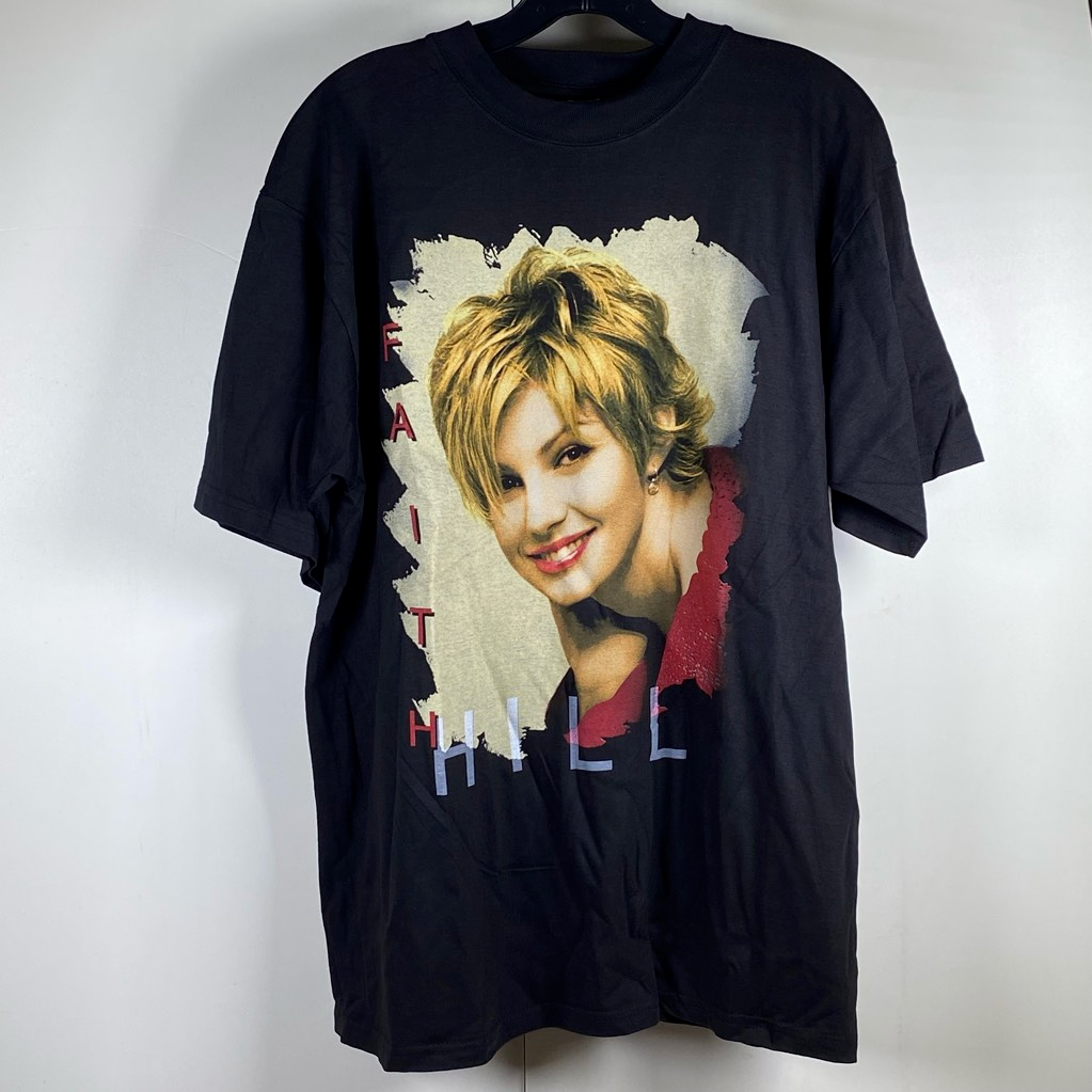 Vintage Mens Faith Hill Tours Galumo Graphic T-Shirt Black