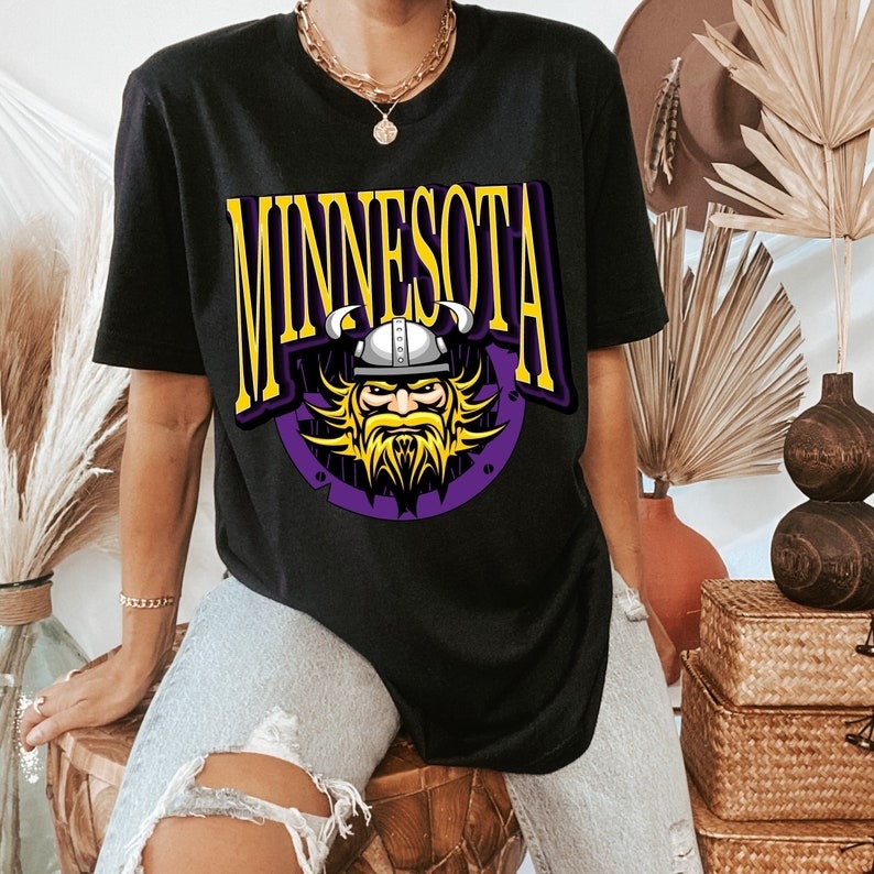 Vintage Minnesota Football Shirt, Minnesota Football Graphic Unisex T Shirt black