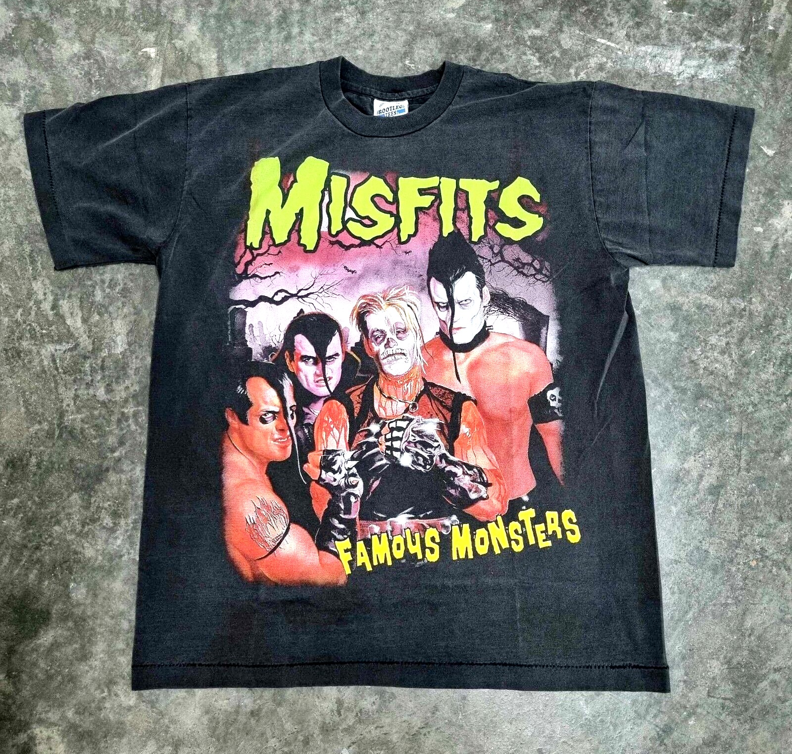 Vintage Misfits T-Shirt Danzig Punk Horror Rock Reprint Faded USA