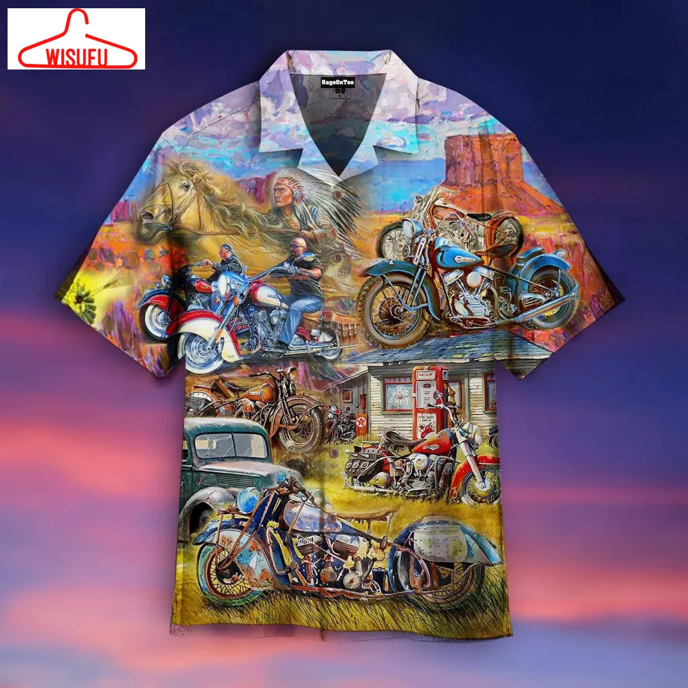 Vintage Motorcycle Hawaiian Shirt - For Men & Women - New Winter Fashion Shirt Gift For Family, New Fashion Gifts