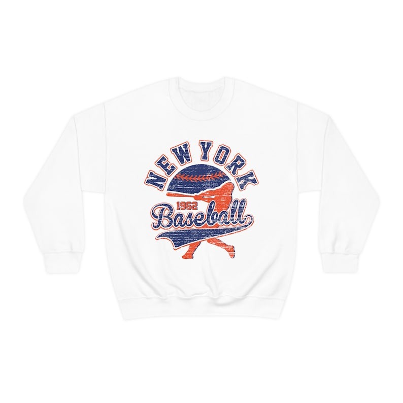 Vintage NY Baseball Sweater Retro New York Crewneck Unisex