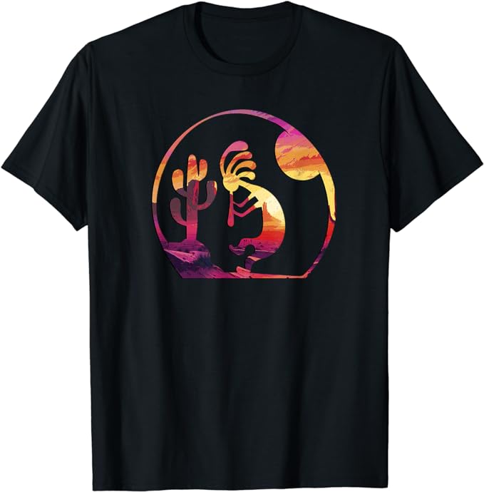 Vintage Native American Symbol Sunset Kokopelli T-Shirt