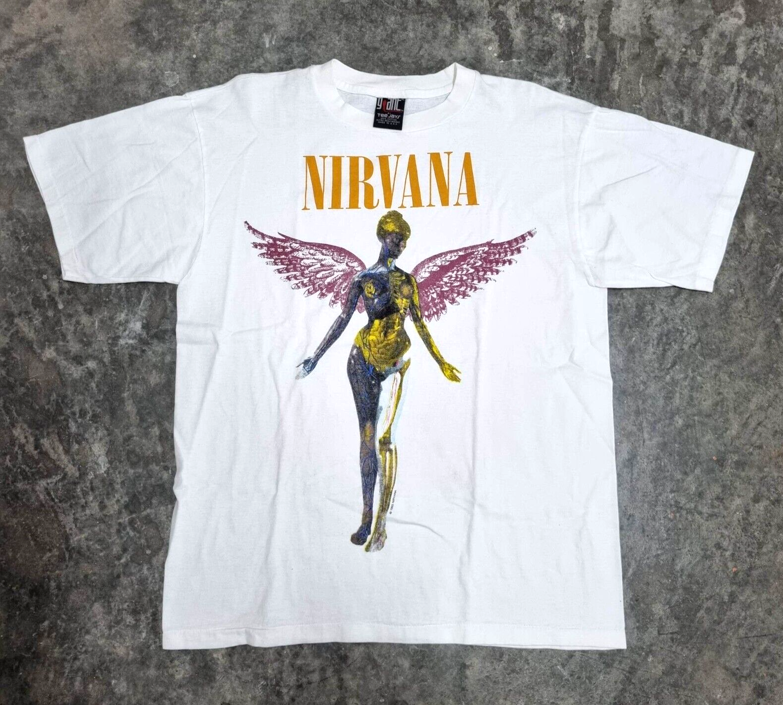 Vintage Nirvana T-Shirt   In Utero Tour Kurt Cobain Reprint Punk Band