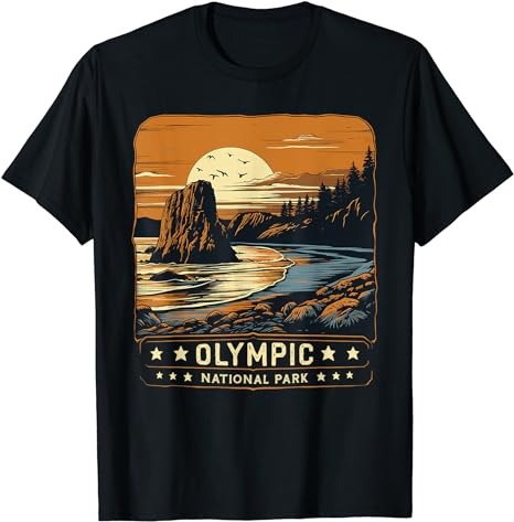 Vintage Olympic National Park Shirt Washington Adventure Ret T-Shirt