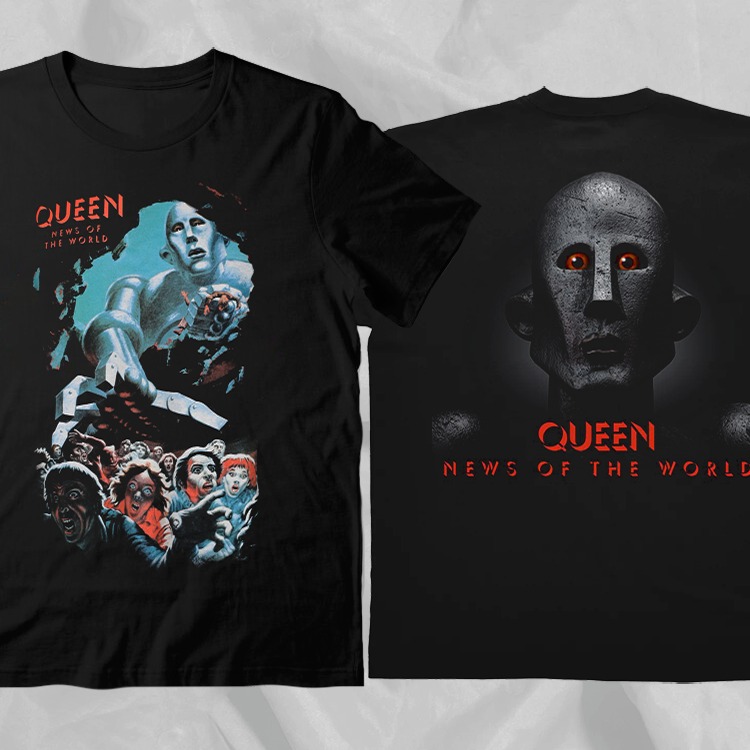 Vintage QUEEN NEWS OF THE WORLD Double Sided T-Shirt