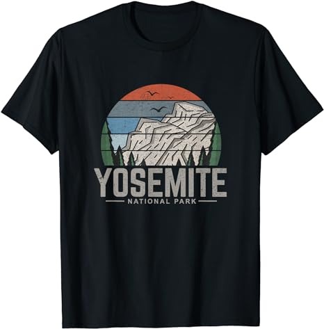 Vintage Retro Yosemite National Park Hiking T Shirt T-Shirt