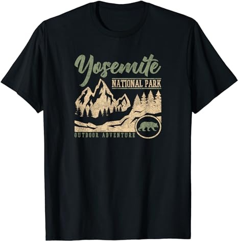 Vintage Retro Yosemite National Park Vacation Hiking Design T-Shirt