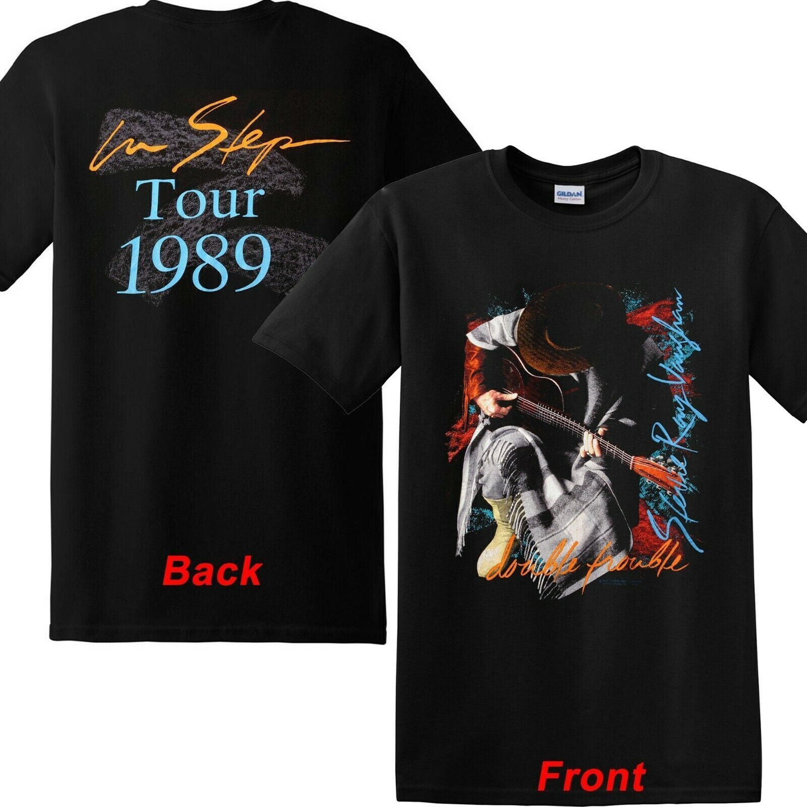 Vintage Stevie Ray Vaughan In Step Tour 1989 Rock Music T-Shirt Unisex