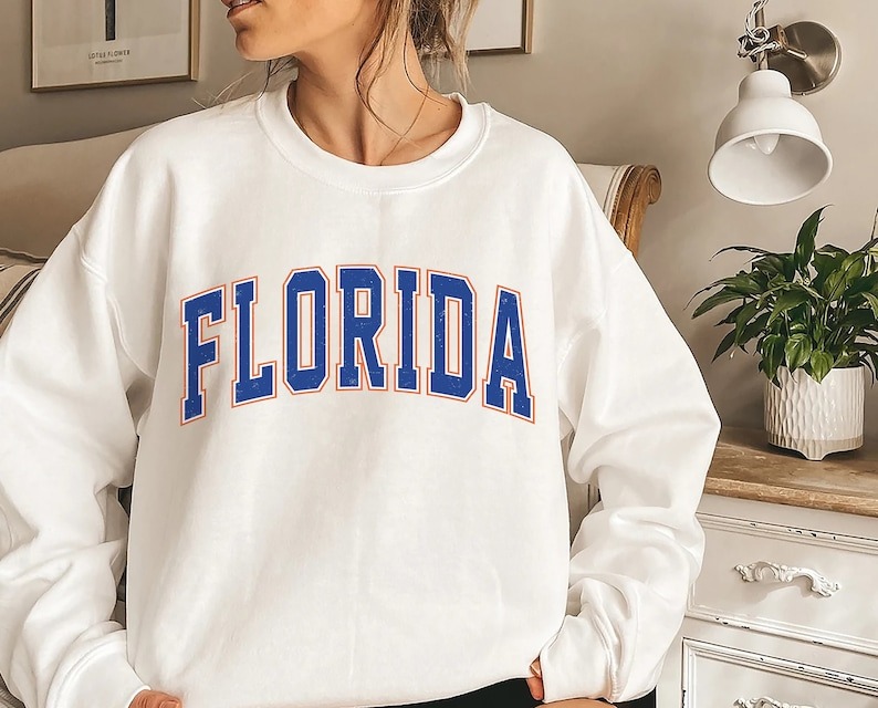 Vintage Style Florida Crewneck Sweatshirt, Florida Crewneck Unisex Sweatshirt