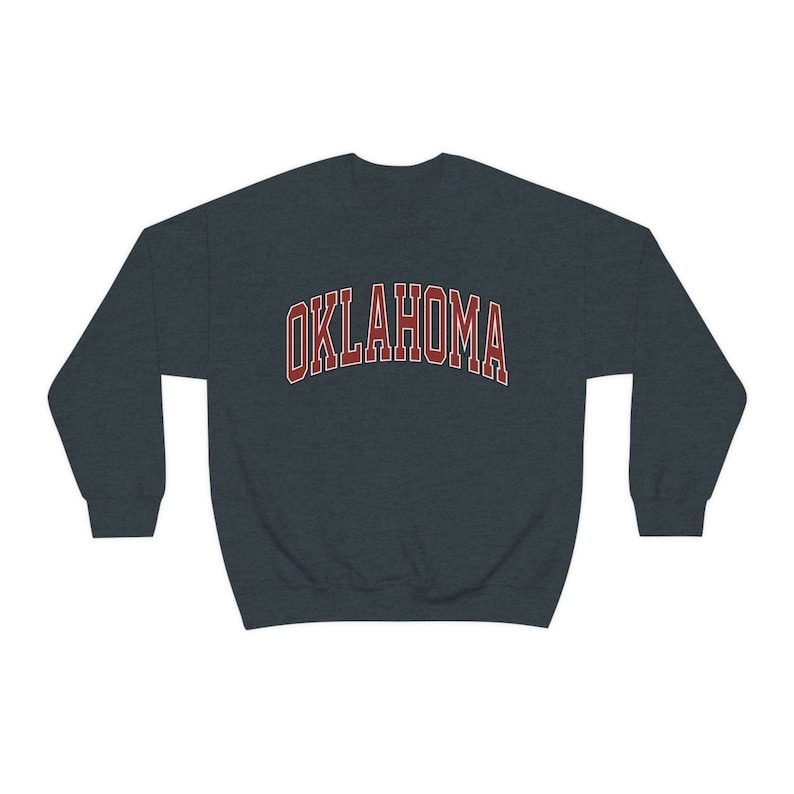 Vintage Style Oklahoma Crewneck Sweatshirt, Oklahoma Crewneck Unisex Sweatshirt