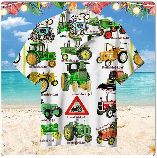 Vintage Tractor 02 Unisex Hawaiian Shirt, Gift For Men And Women, S-5XL US Size