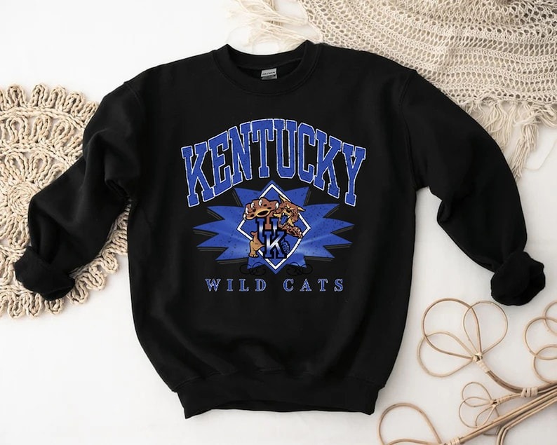 Vintage University of Kentucky Wildcats Shirt, Kentucky Wildcats Unisex  SweatShirt Black