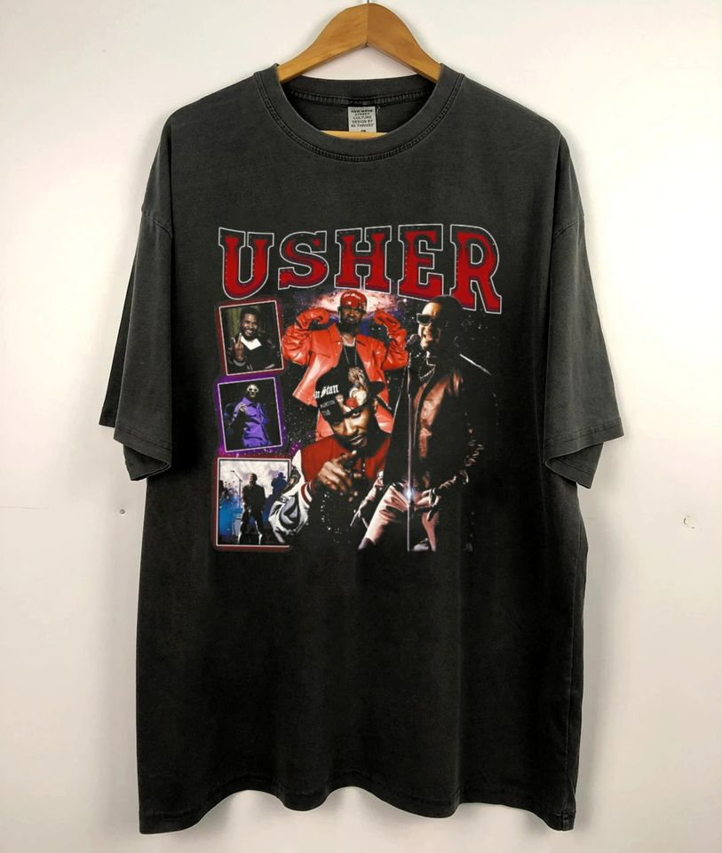 Vintage Usher 90s Shirt, Rapper Usher Bootleg Shirt, Retro Usher Graphic Tee For Fan