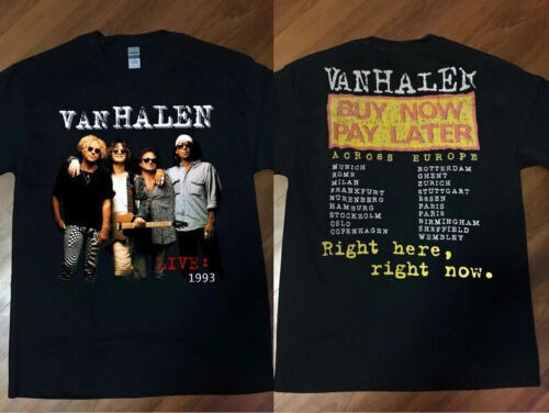 Vintage Van.Halen band Right Here Right Now Tour 1993 T-Shirt