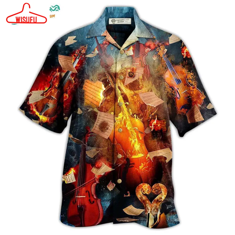 Violin Music Fire Burn Fire Hawaiian Shirt- Wisufu Aloha