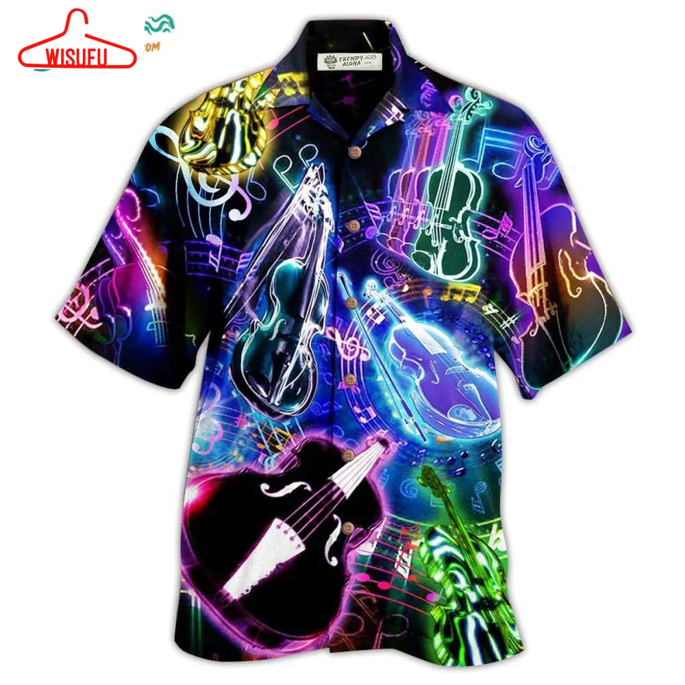 Violin Music Neon Style Hawaiian Shirt- Wisufu Aloha