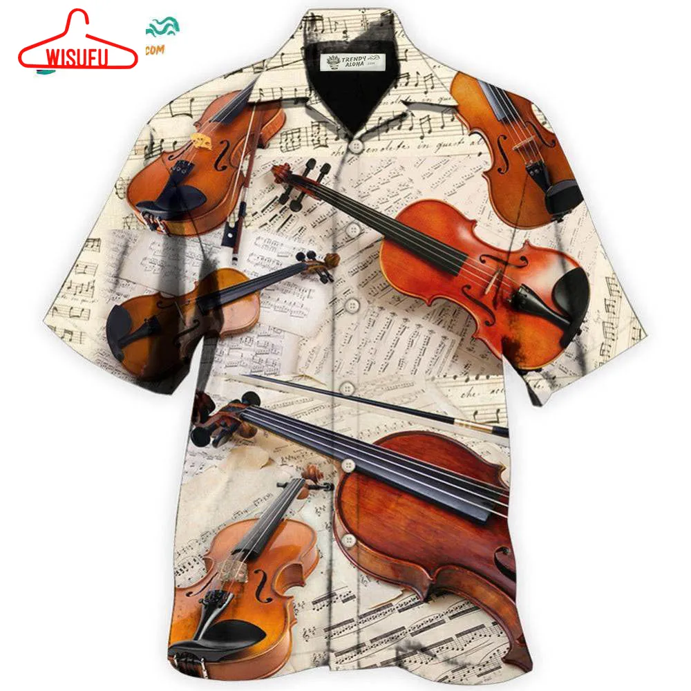 Violin Vi-ntage Style Music Lover Paper Hawaiian Shirt- Wisufu Aloha