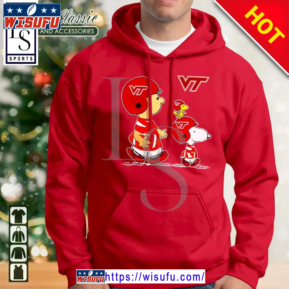 Virginia Tech Hokies Charlie Brown And Snoopy Hoodie