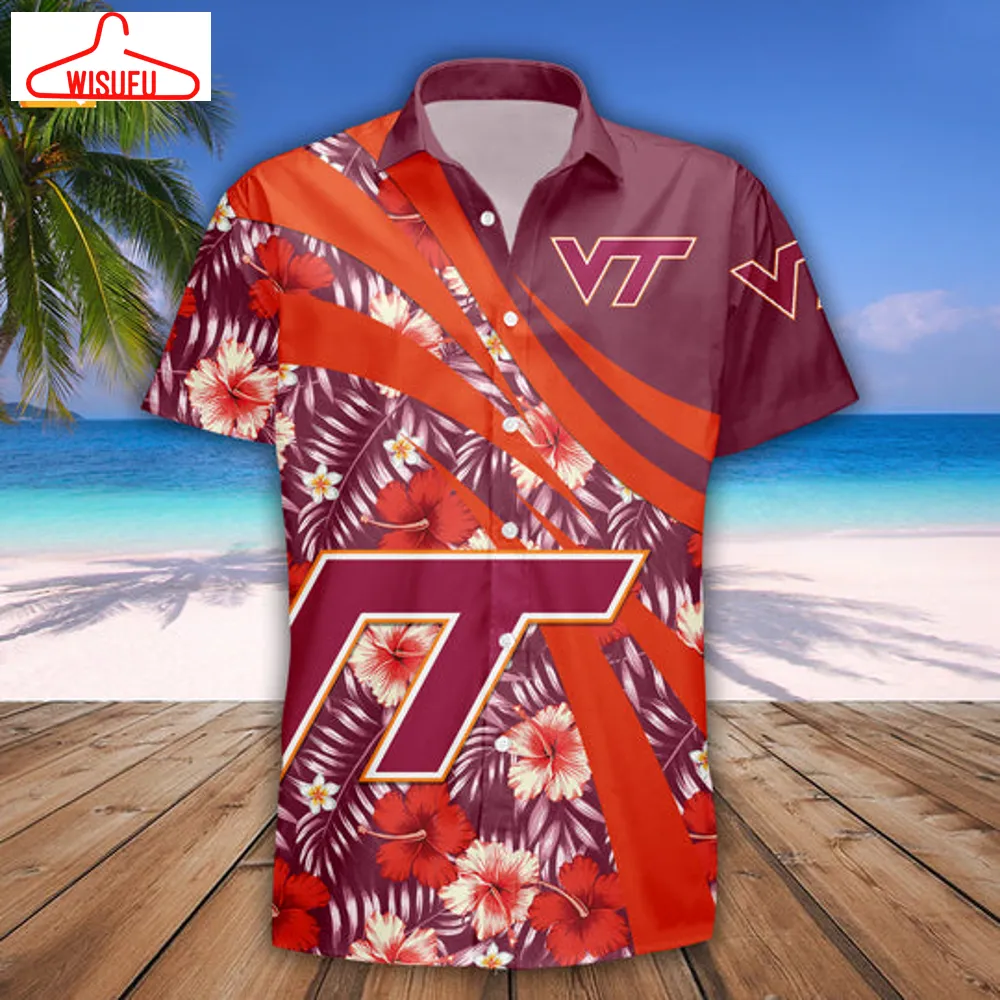 Virginia Tech Hokies Hibiscus Sport Hawaiian Shirt, New Fashion Gifts