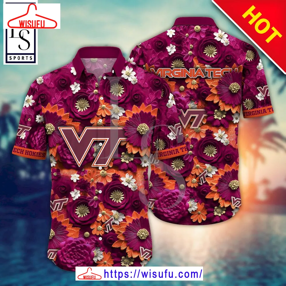 Virginia Tech Hokies Nc-aa Trending Summer Hawaiian Shirt, New Fashion Gifts