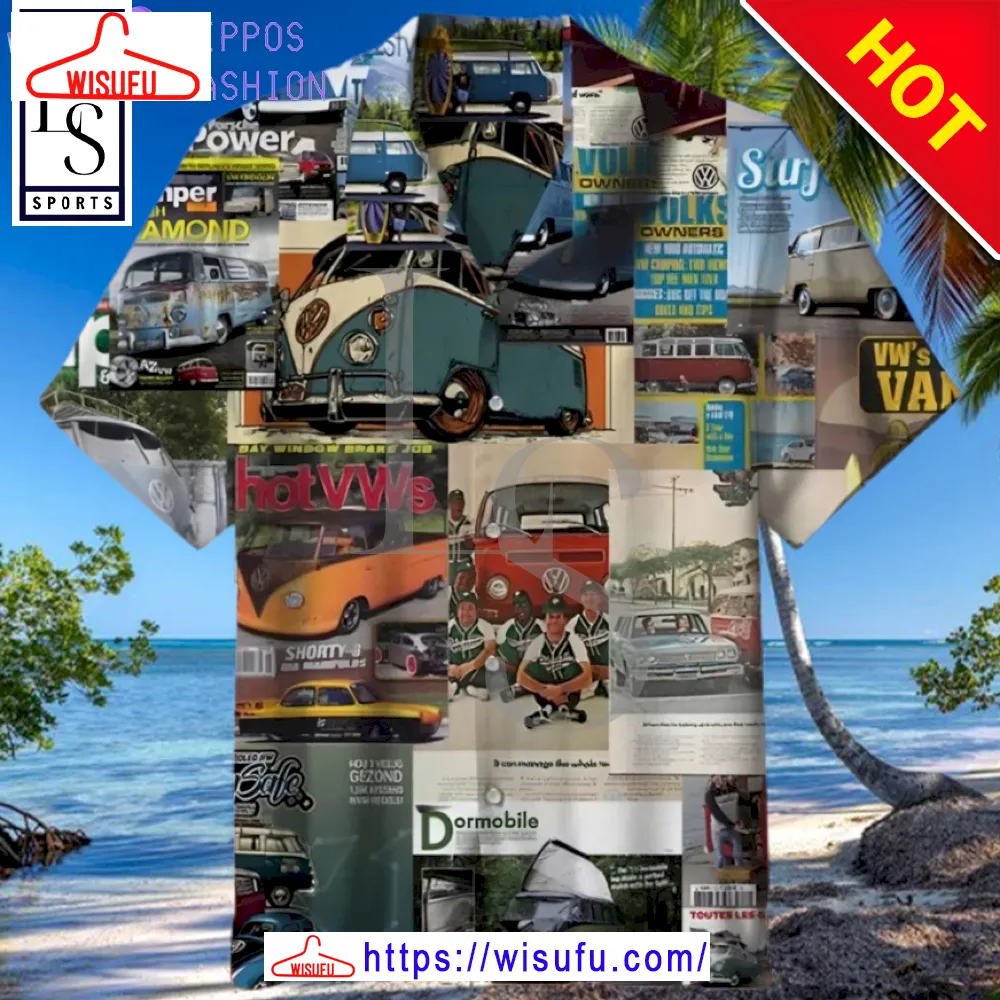 Volkswagen Van Pattern 3d Hawaiian Shirt, New Fashion Gifts