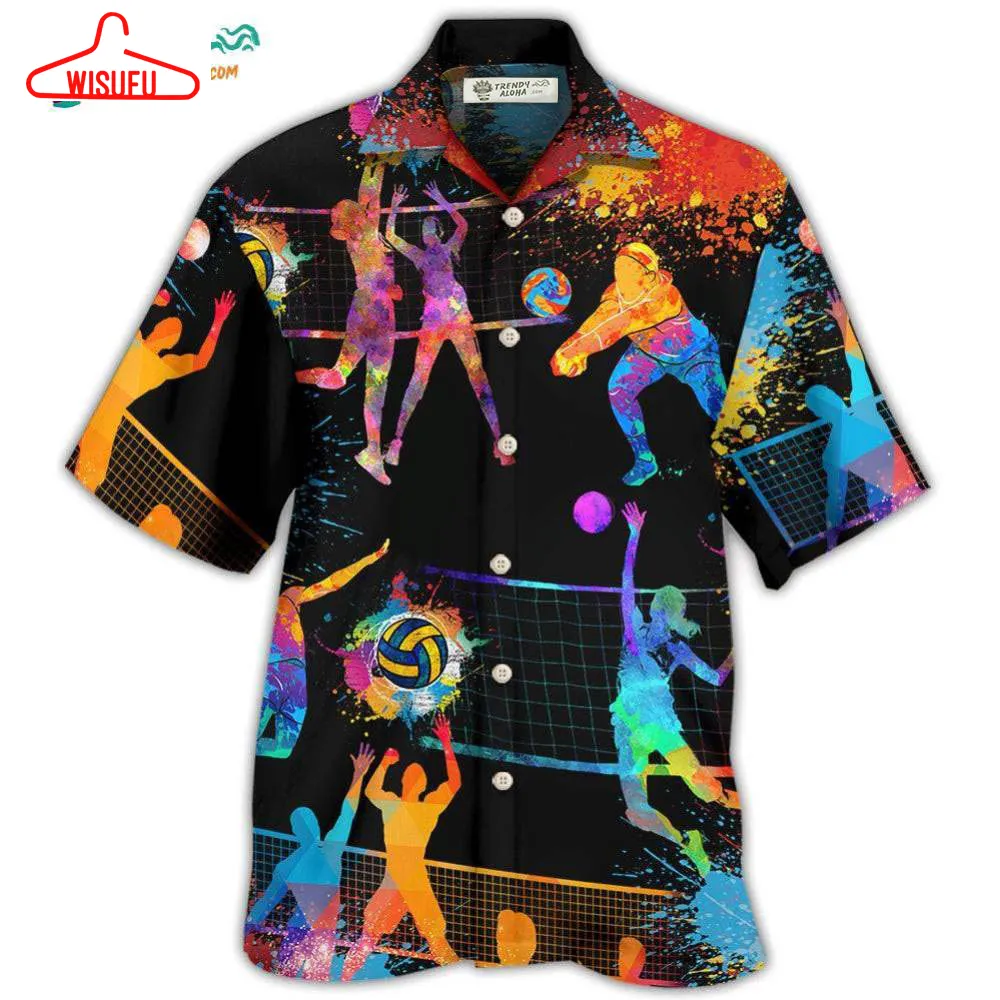 Volleyball Art Mix Color Hawaiian Shirt- Wisufu Aloha