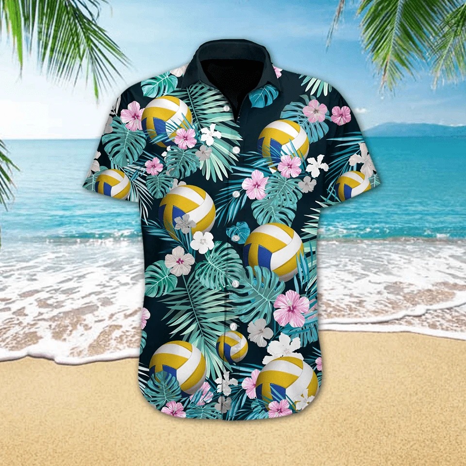 Volleyball Tropical Hawaiian Shirt For Fan- 02, Beach Shirts, S-5XL US SIZE