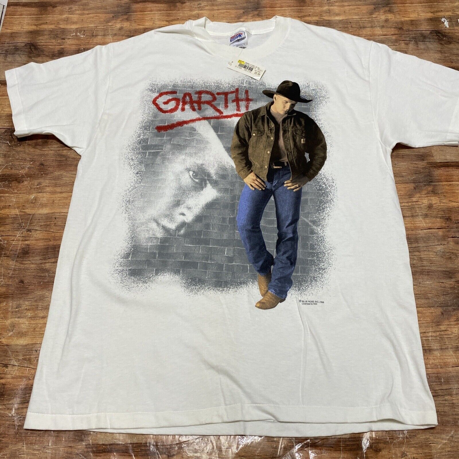 Vtg New Hanes Garth Brooks 1996 Single Stitch Shirt