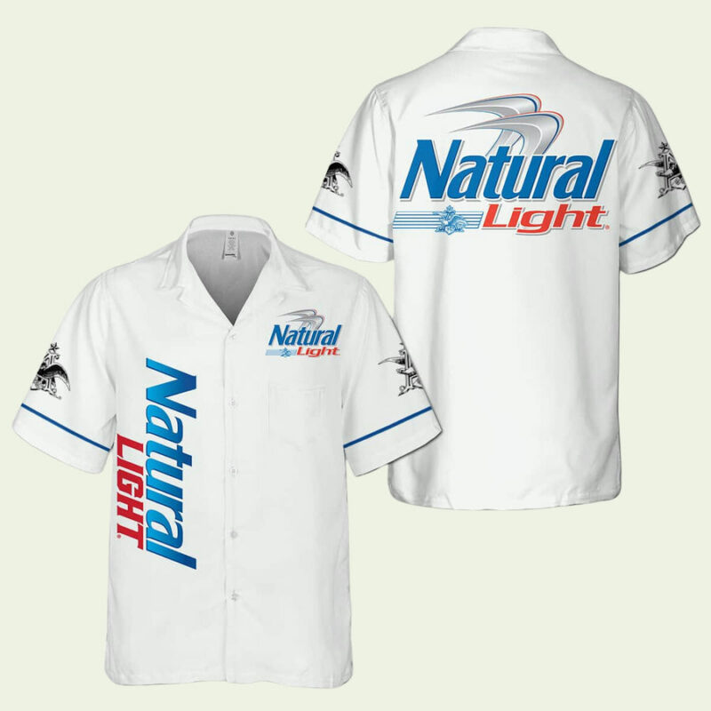 WHITE NATURAL LIGHT BEER HAWAIIAN SHIRT