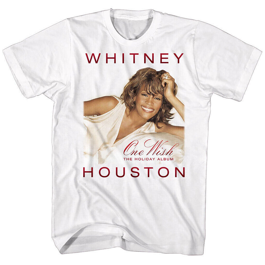 WHITNEY HOUSTON shirt One Wish Holiday TEE New WHITE Tshirt