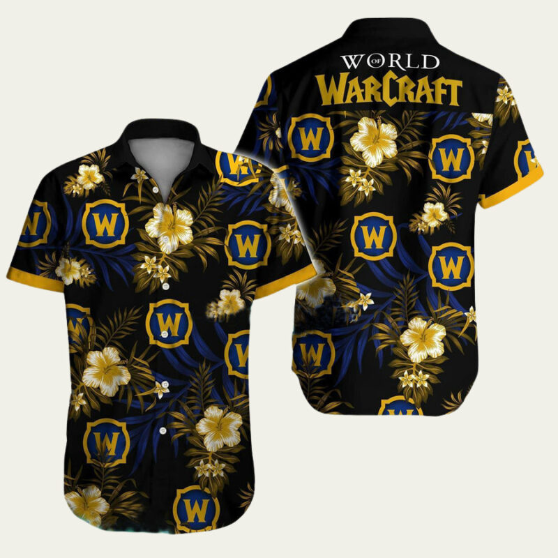 WORLD OF WARCRAFT FLOWER TROPICAL SHORT SLEEVE HAWAIIAN SHIRT