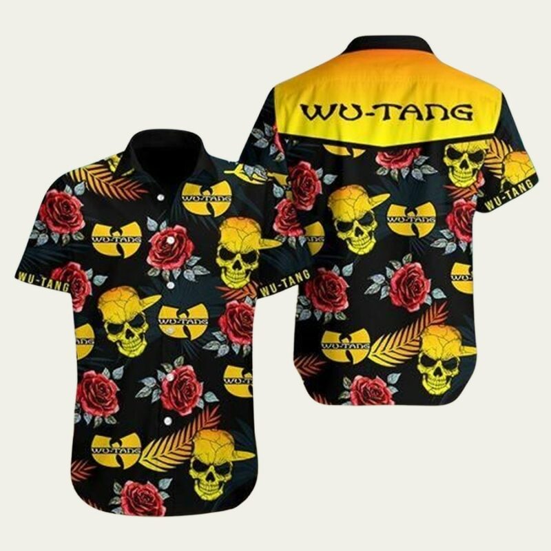 WU TANG SKULL ROSES HAWAIIAN SHIRT