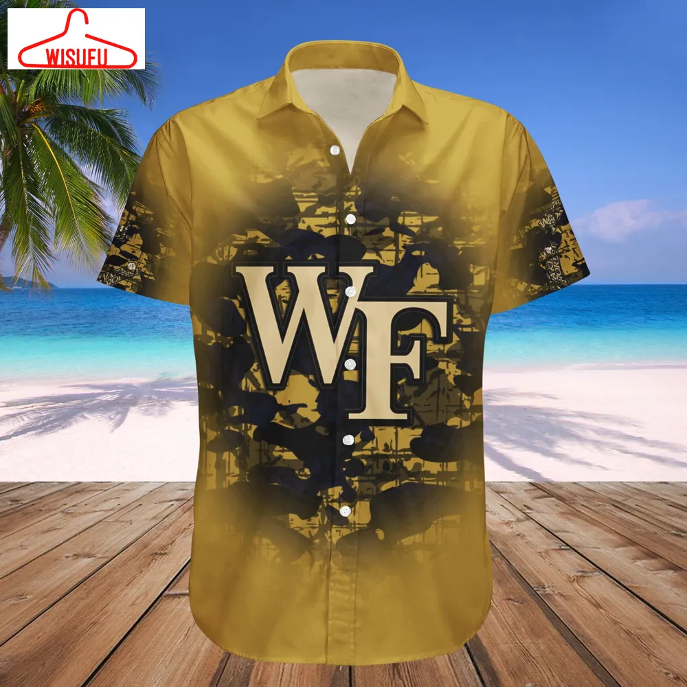 Wake Forest Demon Deacons Camouflage Vintage Hawaiian Shirt, New Fashion Gifts