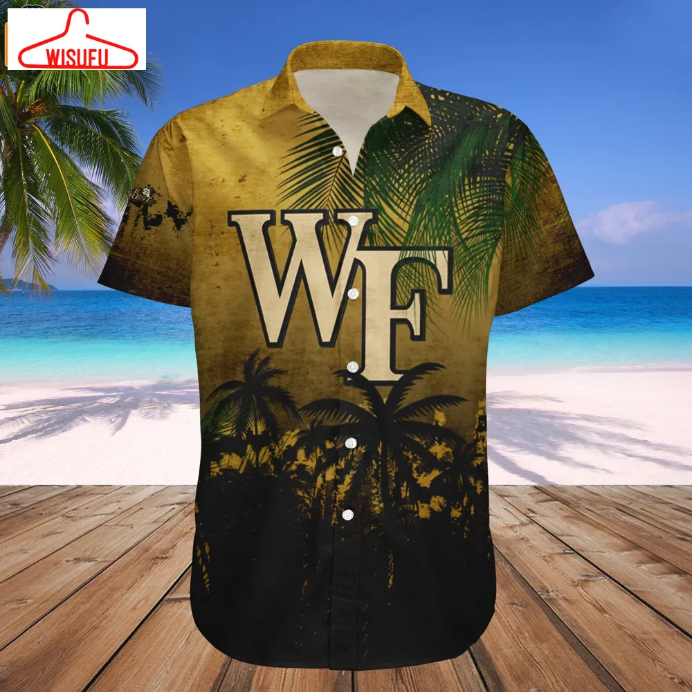 Wake Forest Demon Deacons Coconut Tree Tropical Grunge Hawaiian Shirt, New Fashion Gifts