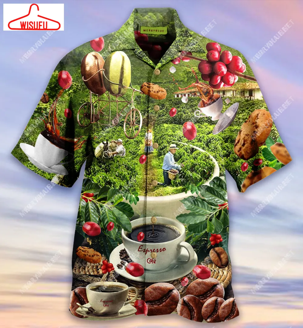 Wake Up And Smell The Coffee Unisex Hawaiian Shirt, New Hawaiian Holiday Outfits, New Fashion Gifts Vtbl65922