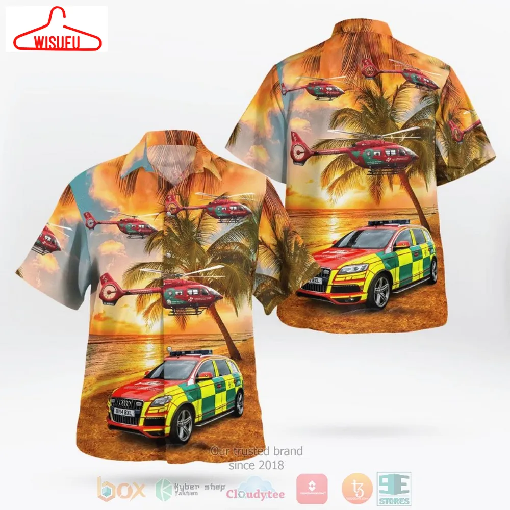 Wales Air Ambulance Rrv G Wenu Eurocopter Ec145 Helicopter Hawaiian Shirt, New Fashion Gifts