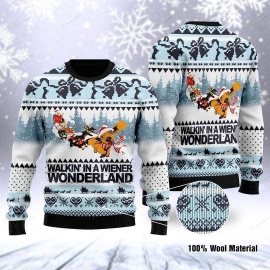 Walkinâ In A Wiener Wonderland Ugly Christmas Sweater