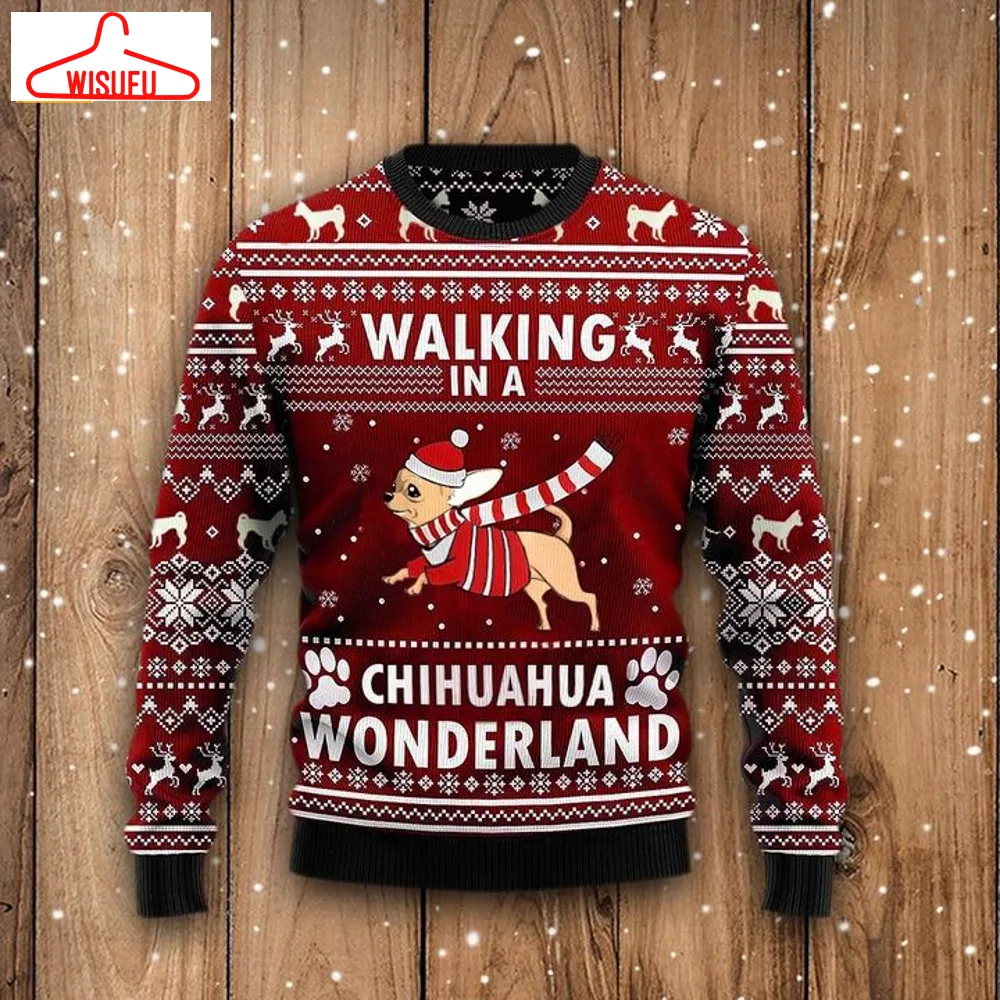 Walking In A Chihuahua Wonderland Ugly Christmas Sweater